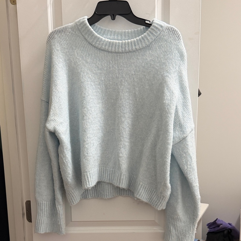 Abercrombie & Fitch Soft Blue Crew Neck Sweater